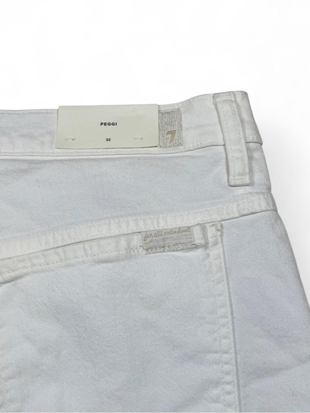 NWT! 7 For All Mankind Peggi White Jeans Women’s Size 32 L30 High Rise Taper - Picture 6 of 12